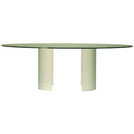 Glacier Dining Table with Tempered Glass Top